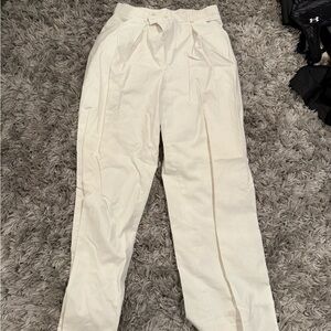 White High-Waisted Trousers